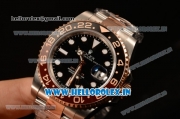 Rolex GMT-Master II Swiss ETA 2836 Automatic Two Tone Rose Gold Case With Ceramic Bezel Black Dial 126711CHNR bk