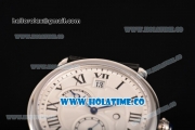 Cartier Rotonde Second Time Zone Day/Night Asia Manual Winding Steel Case with White Dial and Roman Numeral Markers