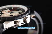 Breitling Chronomatic New Molel Swiss Valjoux 7750 Automatic Movement Black Bezel with Black Dial and Silver Stick Markers