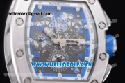 Richard Mille RM011-FM Asia ST25 Automatic Steel Case with Skeleton Dial Steel Bezel Arabic Numeral Markers and Black Rubber Strap