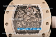 Richard Mille RM 055 Bubba Watson Tourbillon Manual Winding Steel Case with Skeleton Dial and Dot Markers - White Inner Bezel