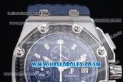 Audemars Piguet Royal Oak Offshore Juan Pablo Montoya Chronograph Swiss Valjoux 7750 Automatic Steel Case with Blue Dial Stick Markers and Blue Lether Strap - 1:1 (J12)