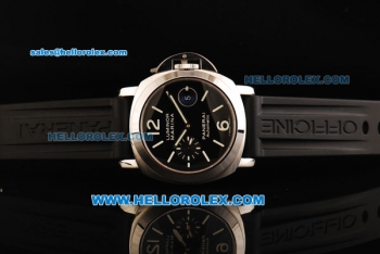 Panerai Luminor Marina Pam 104 Swiss Valjoux 7750 Automatic Movement Steel Case with Black Dial and Black Rubber Strap-1:1 Original