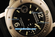 Panerai Pam 024 Submersible Swiss Valjoux 7750 Automatic Movement Steel Case with Black Dial and Black Rubber Strap-Right Wrist Watch