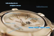 Tag Heuer Aquaracer Swiss ETA Quartz Movement Steel Case with Diamond Bezel and Beige MOP Dial