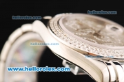 Rolex Datejust Automatic Movement Full Steel with Double Row Diamond Bezel - White Dial