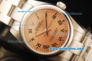 Rolex Air King Automatic Movement ETA Coating Case and Orange Dial and Black Roman Numerals