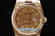 Rolex Datejust Automatic Movement Full Gold with Gold Dial and Diamonds Marking