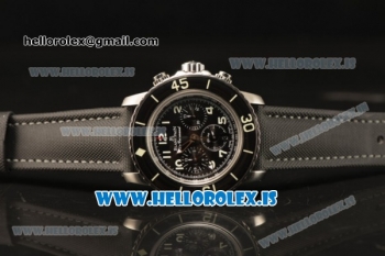 Blancpain Fifty Fathoms Chronograph Valjoux 7750 Automatic Super Luminor Bezel With Black Genuine Leather 5085F 1130 52A(EF)