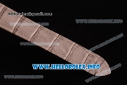 Cartier Ballon Bleu De Large Asia 4813 Automatic Yellow Gold Case with Sliver Dial Diamonds Bezel and Grey Leather strap