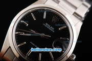 Rolex Milgauss Precision Automatic Movement Silver Case with Silver Stick Markers-Black Dial and SS Strap