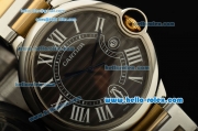 Cartier Ballon Bleu De Swiss ETA 2836 Automatic Steel Case/Bezel Two Tone Strap Black Dial Roman Markers