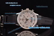 IWC Portuguese Chronograph Japanese Miyota OS20 Quartz Stainless Steel Case with Black Rubber Strap and White Dial