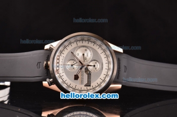 Tag Heuer Mikrogirder 2000 Chronograph Miyota Quartz Rose Gold Case with PVD Bezel and Silver Dial