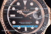 Rolex Yacht-Master 40 Miyota 8215 Automatic Rose Gold Case with Black Dial and Dot Markers Black Rubber Strap