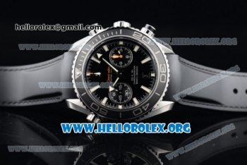 Omega Seamaster Planet Ocean Chrono Clone Omega 9300 Automatic Steel Case with Black Dial and Black Rubber Strap (EF)