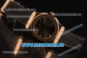 Hublot Classic Fusion Miyota 9015 Automatic Rose Gold Case with silver Dial and Black Leather Strap (AAAF)