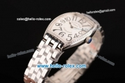 Franck Muller Casablanca Miyota OS2035 Quartz Steel Case with Black Arabic Numerals and White Dial