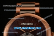 Cartier Rotonde De Miyota Quartz Two Tone Case/Bracelet with Brown Dial