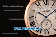 Cartier Drive de Cartier Asia Automatic Rose Gold Case with White Dial and Brown Leather Strap (AAAF)