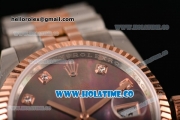 Rolex Datejust Swiss ETA 2836 Automatic Two Tone with Black MOP Dial and Diamonds Markers