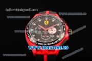 Ferrari Race Day Watch Chrono Miyota OS20 Quartz Red PVD Case with Black Dial and Silver Stick Markers