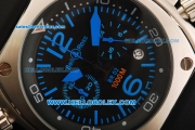 Bell & Ross BR 02-94 Chronograph Quartz Movement Steel Case with Black Dial and Blue Markers