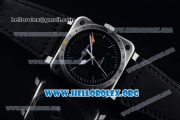 Bell&Ross BR 03-93 GMT Swiss ETA 2836 Automatic Steel Case with Black Dial Black Leather Strap