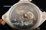 Bell&Ross BR 01-92 Skeleton Automatic Movement Steel Case with Yellow Markers and Black Rubber Strap