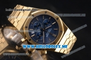 Audemars Piguet Royal Oak Miyota Quartz Yellow Gold Case/Bracelet with Blue Dial and Stick Markers