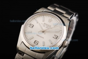 Rolex Air King Automatic Movement Full Steel with White Dial and White Stick Markers