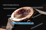 Hublot Classic Fusion 9015 Auto PVD/Rose Gold Case with Grey Dial and Grey Leather Strap