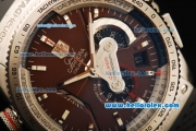 Tag Heuer Grand Carrera Calibre 36 Chronograph Swiss Valjoux 7750 Automatic Movement Titanium Case with Brown Dial and Black Rubber Strap