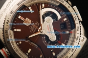 Tag Heuer Grand Carrera Calibre 36 Chronograph Swiss Valjoux 7750 Automatic Movement Titanium Case with Brown Dial and Black Rubber Strap