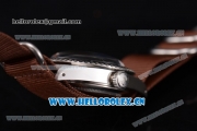 Rolex Milgauss Vintage Asia 2813 Automatic Steel Case with Brown Dial Dot Markers and Brown Nylon Strap