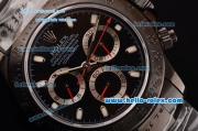 Rolex Daytona Chronograph Swiss Valjoux 7750 Automatic Brushed Full PVD and Black Dial