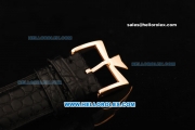 Vacheron Constantin Patrimony Swiss ETA 2836 Automatic Movement Rose Gold Case with Stick Markers and Alligator Strap