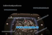 Richard Mille RM 055 Bubba Watson Tourbillon Manual Winding PVD Case with Skeleton Dial Dot Markers and Blue Inner Bezel