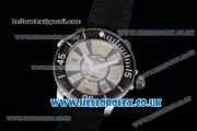 BlancPain Fifty Fathoms 500 Fathoms Japanese Miyota 8205 Automatic Steel Case with Silver Dial Stick Markers and Black Nylon Strap