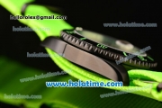 Rolex Submariner Asia 2813 Automatic PVD Case with Green Markers Carbon Fiber Dial and Green Nylon Strap