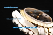 Rolex Datejust Automatic Movement Steel Case with Chocolate Dial and Two Tone Strap-Lady Model