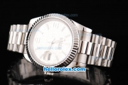 Rolex Datejust II Oyster Perpetual Automatic Movement Silver/Yellow Rolex Logo Dial with Stick/Numeral Marker and SS Strap