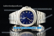 Patek Philippe Nautilus 40th Anniversary Miyota 9015 Automatic Steel Case/Bracelet with Blue Dial (bp)