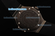 Hublot Big Bang Swiss Quartz Movement PVD Case with Black Dial and Black Rubber Strap