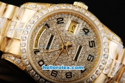 Rolex Day-Date Automatic Full Gold with Diamond Bezel and Diamond Dial