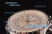 Breitling Bentley Chronograph Quartz Movement Silver Case with White Dial and SS Strap