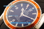 Omega Seamaster Planet Ocean Automatic Movement Steel Case with Black Dial and Orange Bezel-Black Rubber Strap