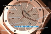 Audemars Piguet Royal Oak Swiss ETA 2824 Automatic Full Rose Gold with Sitck Markers and Gray Dial - 1:1 Original