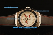 Hublot King Power F1 Chronograph Quartz Steel Case with White Dial and Black Rubber Strap