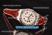 Audemars Piguet Royal Oak Offshore Safari Chronograph Swiss Valjoux 7750 Automatic Steel Case with White Dial and Numeral Markers - 1:1 Best Edition (JF)